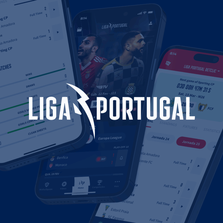 liga portugal logo with some mockups in the back