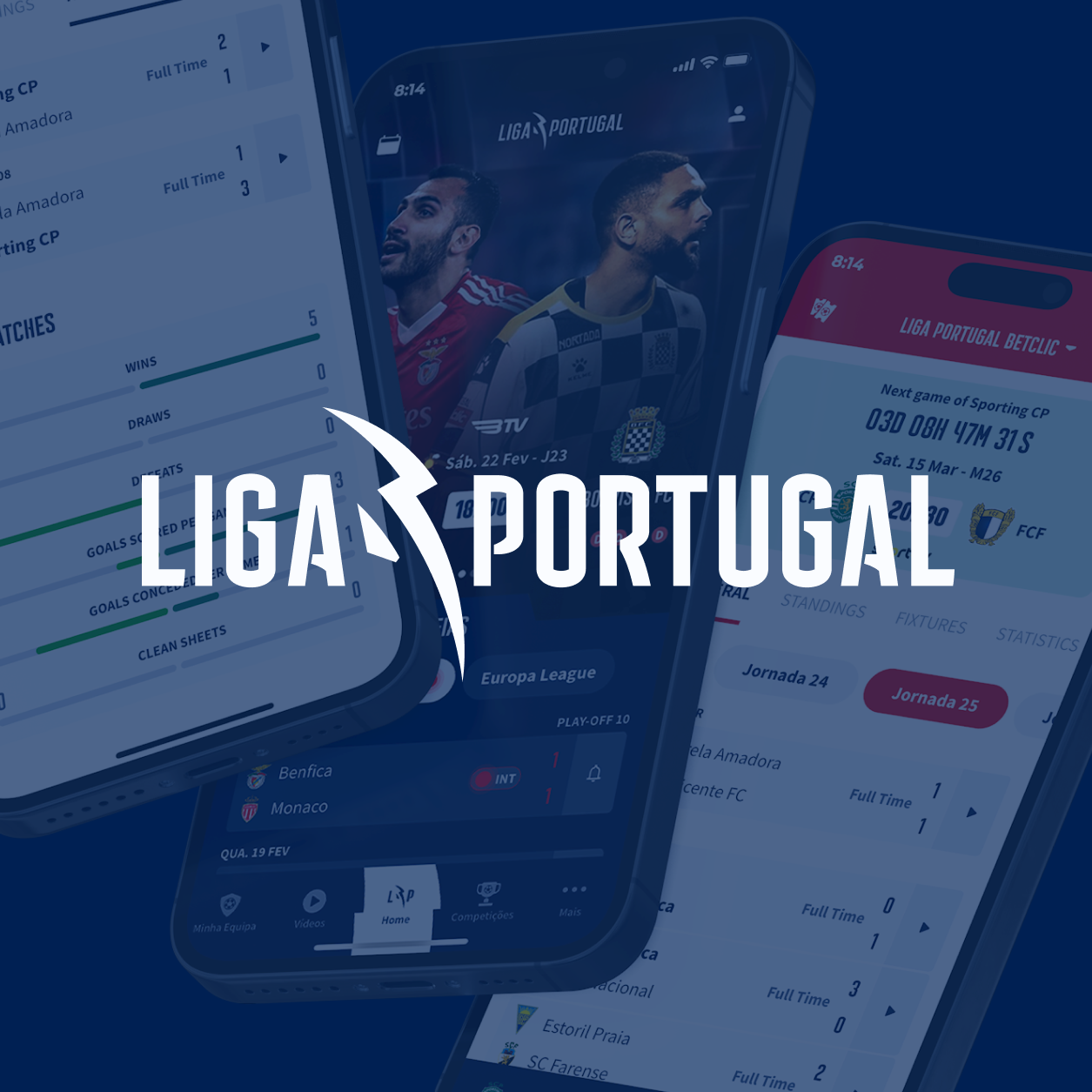 liga portugal logo with some mockups in the back