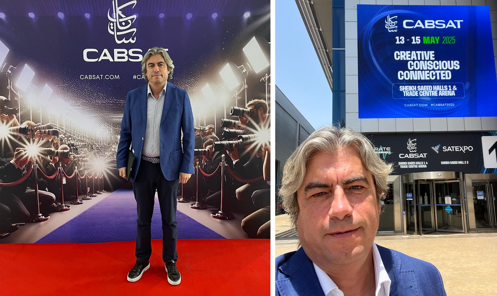 Jorge - co-founder of Magycal - at CABSAT entrance